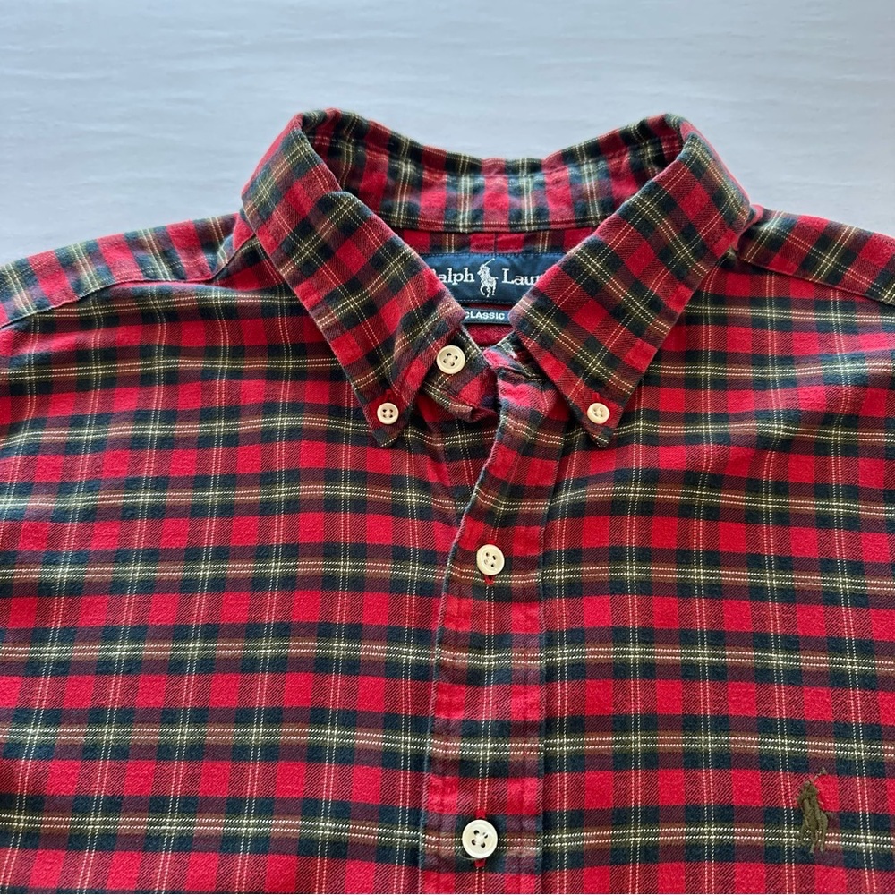Ralph Lauren CLASSIC FIT Plaid Button Down long Sleeve Shirt Plaid XL - Picture 3 of 10